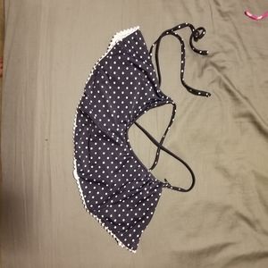 Navy and White Bikini Top